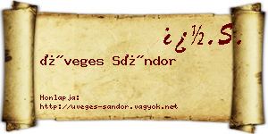 Üveges Sándor névjegykártya